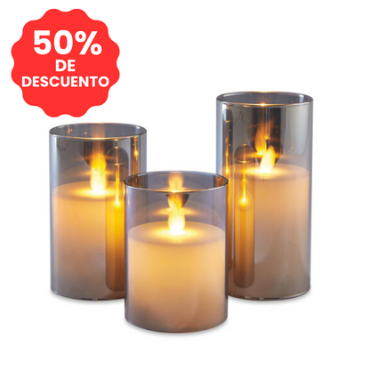 Set de 3 - Velas realistas sin llama